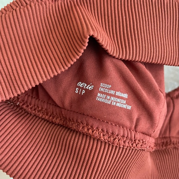 Aerie 🧡 Burnt Orange Scoop Bralette V Cut Athleisure - Picture 3 of 3